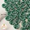 Engraving Buttons "FASHION" on Emerald Buttons