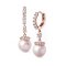 Sterling Silver CZ Rose Gold Pearl Plated Earrings