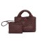 Minicube PU woven leather shopping bag Model B1671