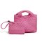 Minicube PU woven leather shopping bag Model B1671