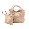 Minicube PU woven leather shopping bag Model B1671