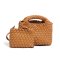 Minicube PU woven leather shopping bag Model B1671