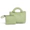 Minicube PU woven leather shopping bag Model B1671