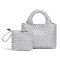 Minicube PU woven leather shopping bag Model B1671