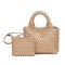 Minicube PU woven leather shopping bag Model B1671