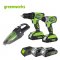 Greenworks Drill/Driver 24V Combo Kit Including 2x2AH Batteries and Charger Free Vacuum Cleaner 24V (1,600฿)