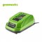 Greenworks เลื่อยโซ่แบตเตอรี่ ขนาด 40V, กำลัง 0.9 แรงม้า, บาร์ 10 นิ้ว พร้อมแบตเตอรีและแท่นชาร์จ