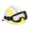 KYOWA หมวกเซฟตี้พร้อมแว่นและที่ล็อคไฟฉาย สีขาว/เหลือง