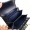 MP-10409 Used Dior Saddle Card Holder In Trotter Blue Dhw