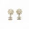 New Chanel CC Flower Earrings 1.5 CM in Crystals GHW