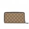 Used Gucci Zip Long Wallet in GG Sima / Brown Canvas RHW