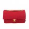 Used Chanel Vintage Classic Medium in Red Jersey Fabric GHW