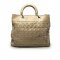 Used Christian Dior Lady 12" Tote In Beige Leather SHW