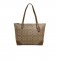 New Coach Zip Top Tote in Signature Saddle GHW