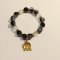 Purple and Black Beaded Bracelet with Elephant Charm