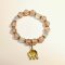 Pink Beaded Bracelet with Elephant Charm