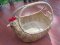 Water hyacinth wicker work - chicken basket with handle 12 inches