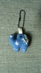 blue elephant keychain, black cord