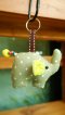 Cloth elephant keychain, green