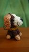 Dog crochet keychain, black&brown