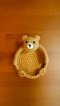 Crochet coaster, brown bear
