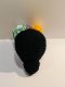 Black skull keychain with green eye
