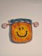 Crochet Smiley Bag, Blue-Orange