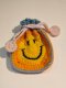 Crochet Smiley Bag, Blue-Orange