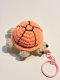Orange Crochet Turtle Keychain