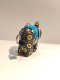 Blue Flower Elephant Keychain, Light Blue Saddle
