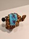 Blue Flower Elephant Keychain, Green Saddle