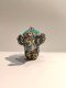 Blue Flower Elephant Keychain, Green Saddle