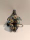 Blue Flower Elephant Keychain, Green Saddle