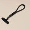 Solid Black Plain Woven Phone Strap