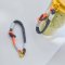 Black & White Phone Strap with Orange Loop