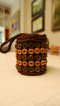 Coconut shell bag - Brown (Cylindrical shape with small circle pattern)