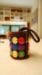 Coconut shell bag - Muti Colors (Cylindrical shape with circle pattern)