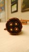 Coconut shell bag - Brown (Cylindrical shape with big circle pattern)