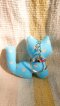 Fabric Keychain - Light Blue/White Cat