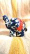 Fabric Keychain - Blue/Orange Elephant