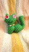 Fabric Keychain - Green Cat