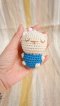 Knit Keychain - Sleeping Blue Cat