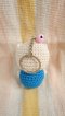 Knit Keychain - Sleeping Blue Cat