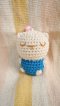 Knit Keychain - Sleeping Blue Cat