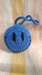 Knit Keychain - Smiley Blue