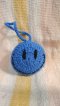 Knit Keychain - Smiley Blue