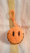 Knit Keychain - Smiley Orange