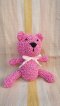 Knit Keychain - Pink Bear