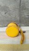 Handmade Leather Cylinder Shaped Coin Bag (Yellow)