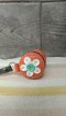 Handmade Leather Cylinder Shaped Coin Bag (Orange)